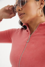 Load image into Gallery viewer, Cotton Velour Mock Neck
