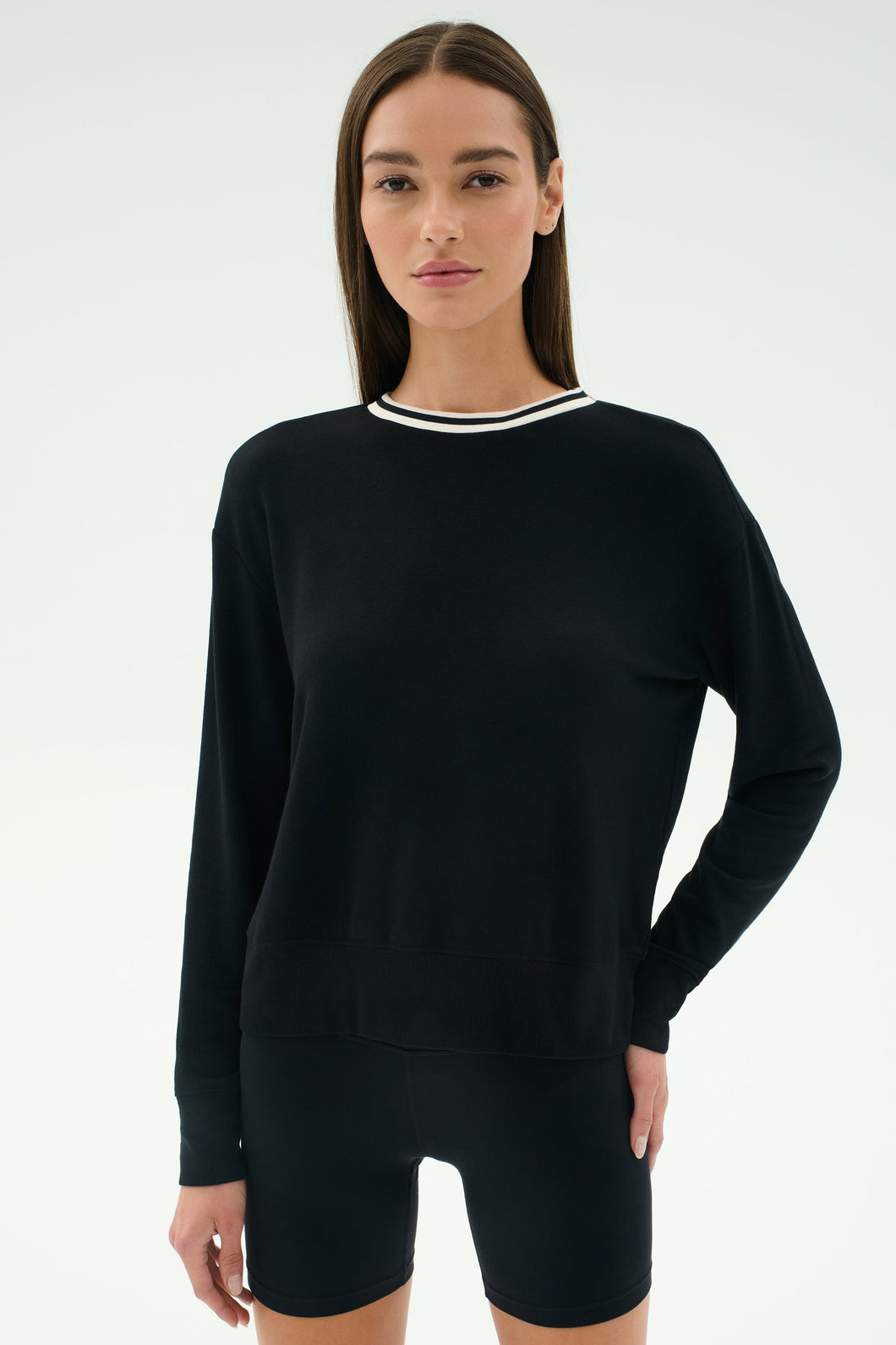 Sonja Fleece Sweatshirt w/Stripe