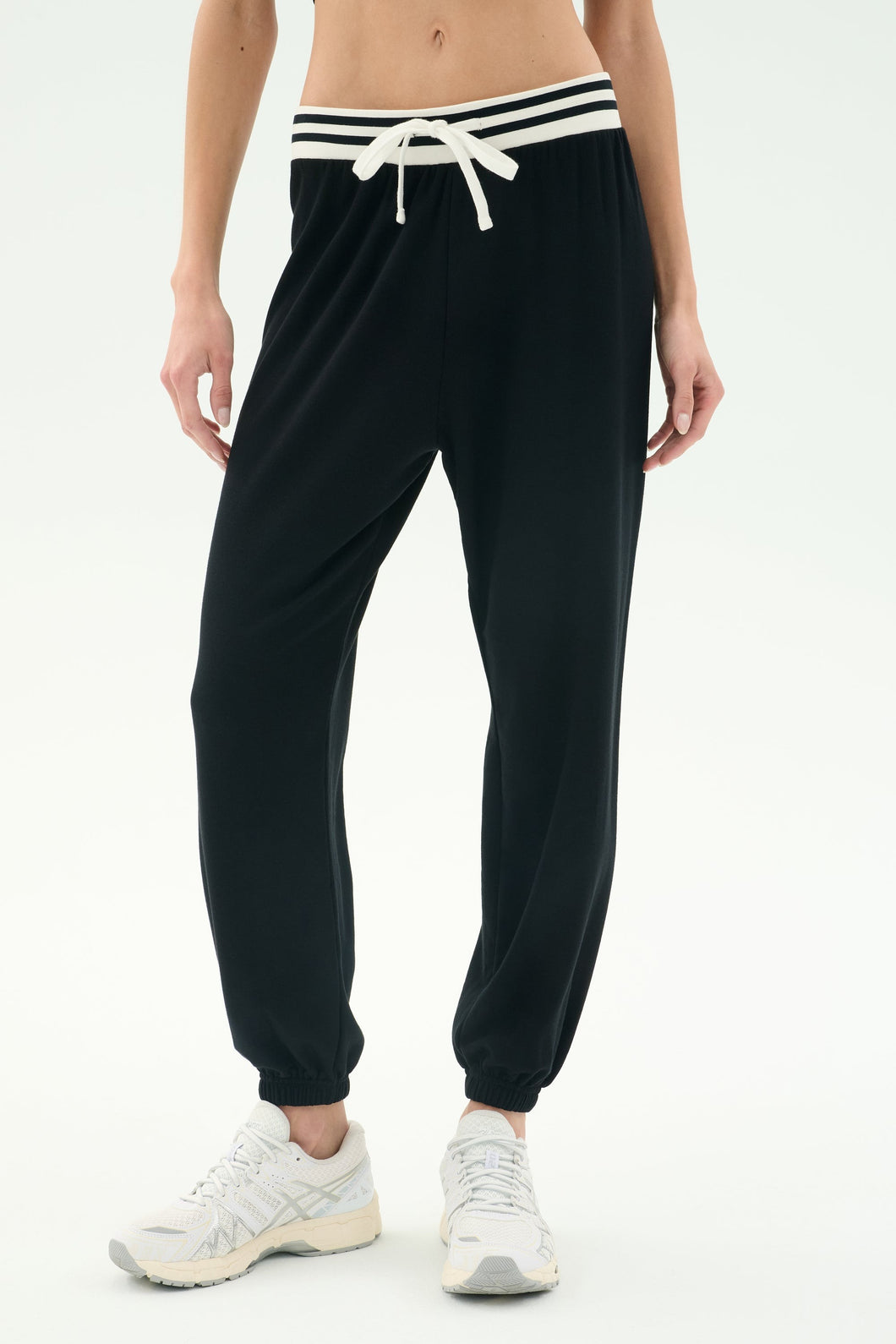 Andie Oversized Fleece Sweatpant w/Stripe