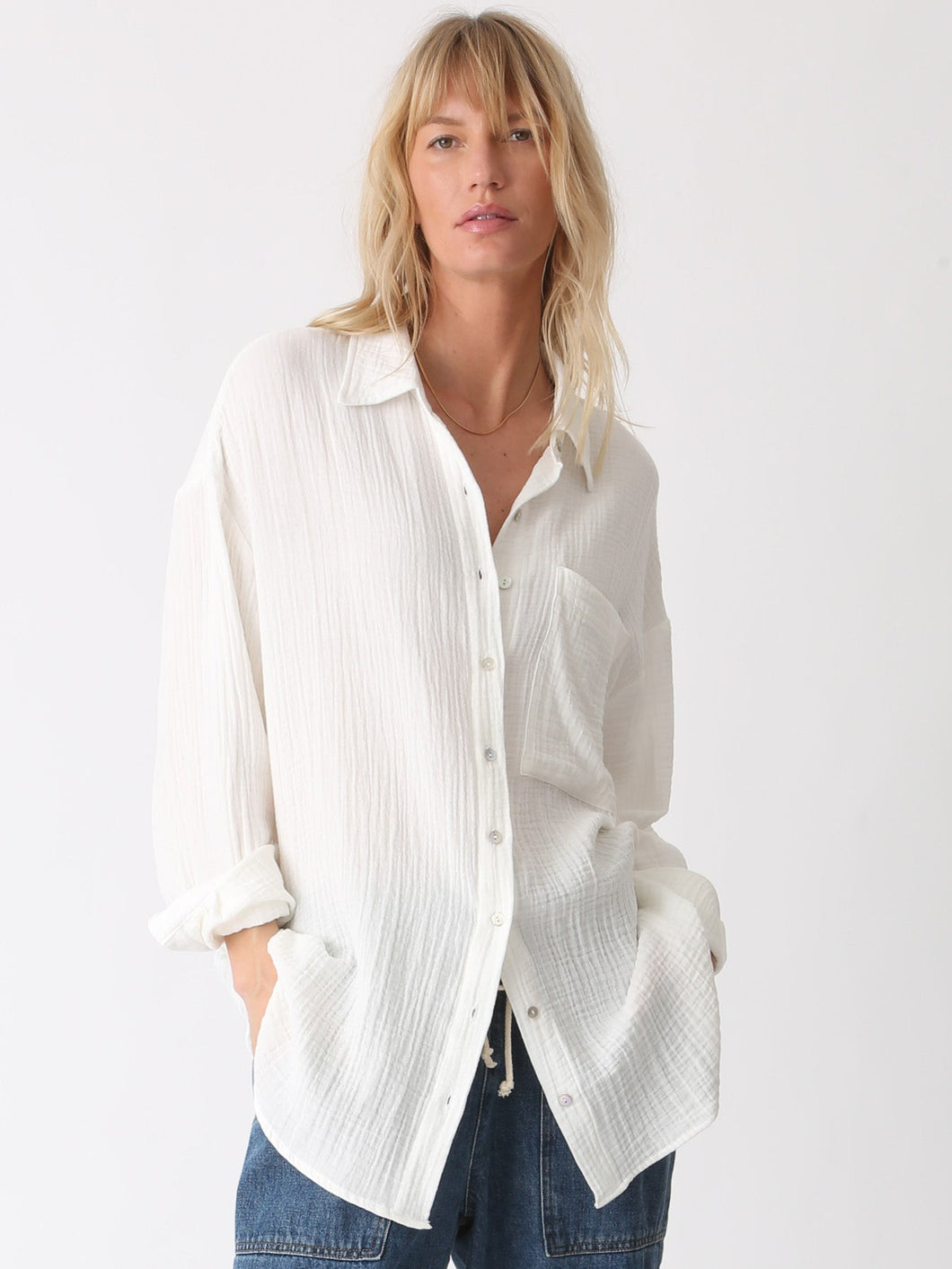 Gauze Boyfriend Shirt