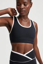 Load image into Gallery viewer, Ribbed Two Tone Gym Bra
