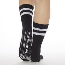 Load image into Gallery viewer, Crew Be Strong Grip Socks Black/White
