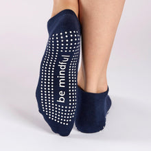 Load image into Gallery viewer, Be Mindful Grip Socks Navy/White
